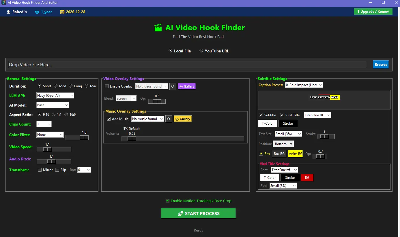 AI Viral Clip Finder
